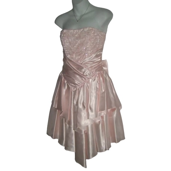 Zum Zum Dress Vintage 80s Princess Sequin Pink Bow Coquette Ballet Barbie Fairy - Picture 4 of 16